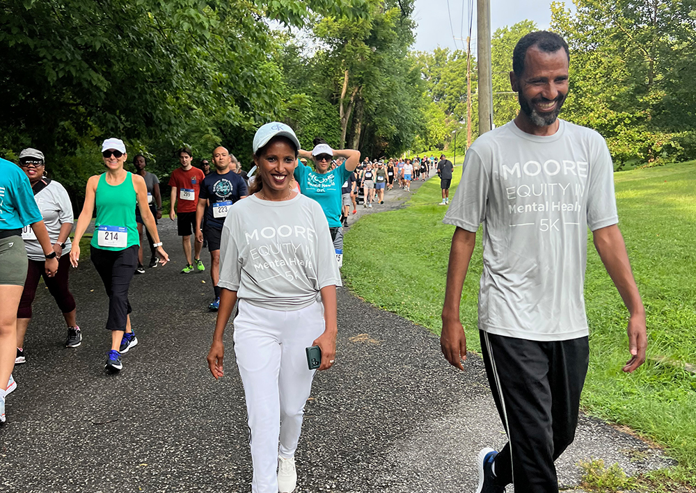 People participating in the MOORE Equity in Mental Health 5K